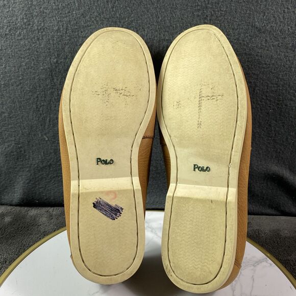 Polo Ralph Lauren Bienne Tumbled Leather Boat Shoes Men’s 12 D Brown Lace Up - Picture 10 of 12